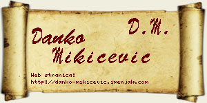 Danko Mikićević vizit kartica